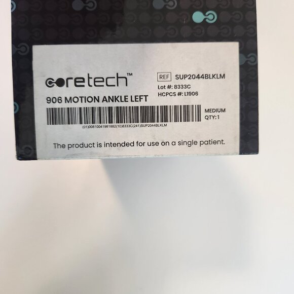 Coretech 906 Motion Ankle Brace by Vive Health Left Medium SUP2044BLKLM NEW NIB - Picture 7 of 7